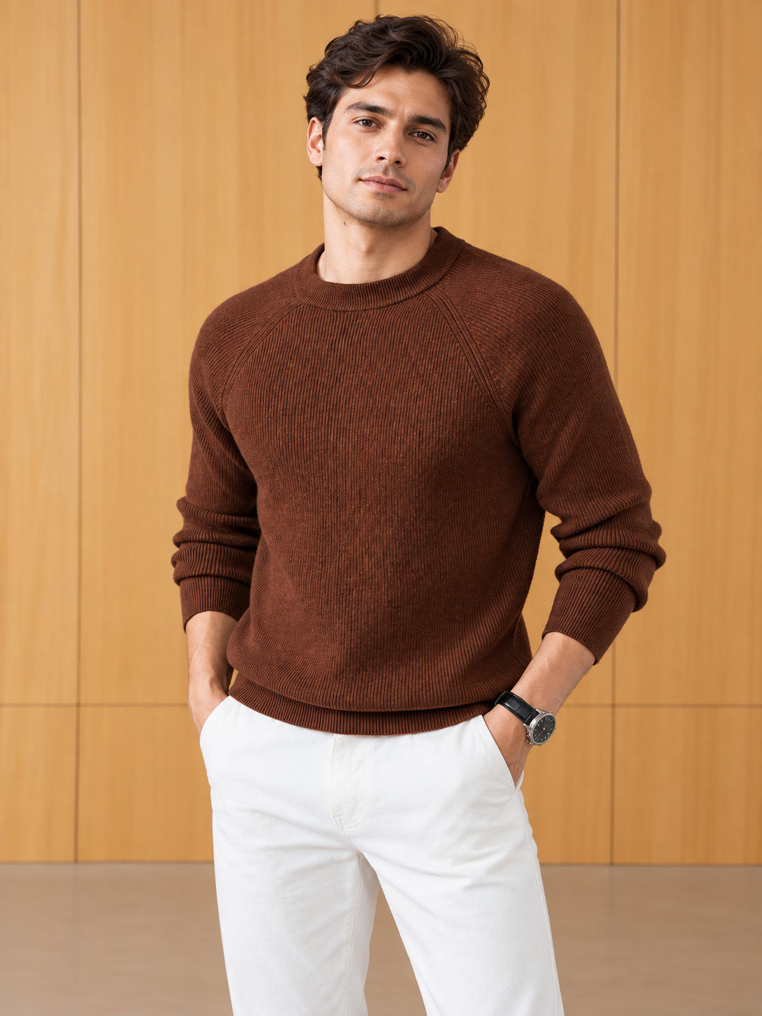 Annecy Ribbed Crew Mocha