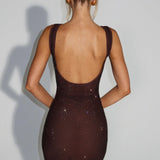 Athena rhinestone Midi Dress