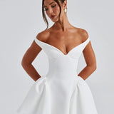 Ivory Empress Off-Shoulder Mini Dress