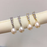 Natural pearl stud earrings