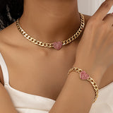 French Love Bracelet Necklace Set