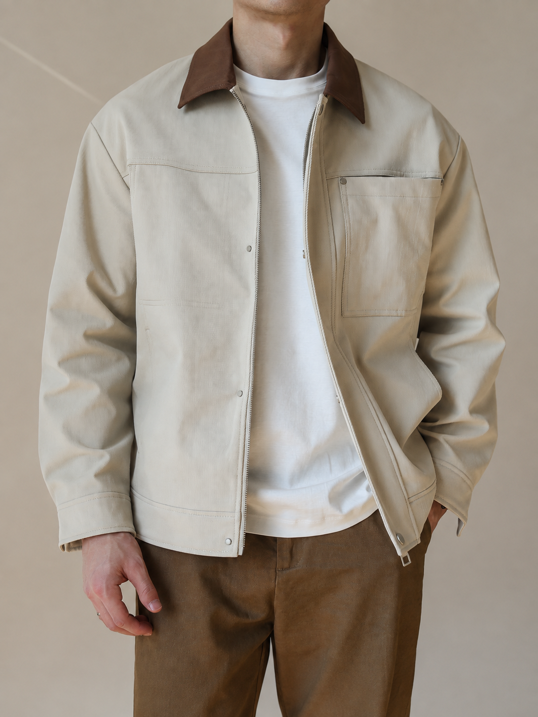 Resile Contrast-Collar Jacket
