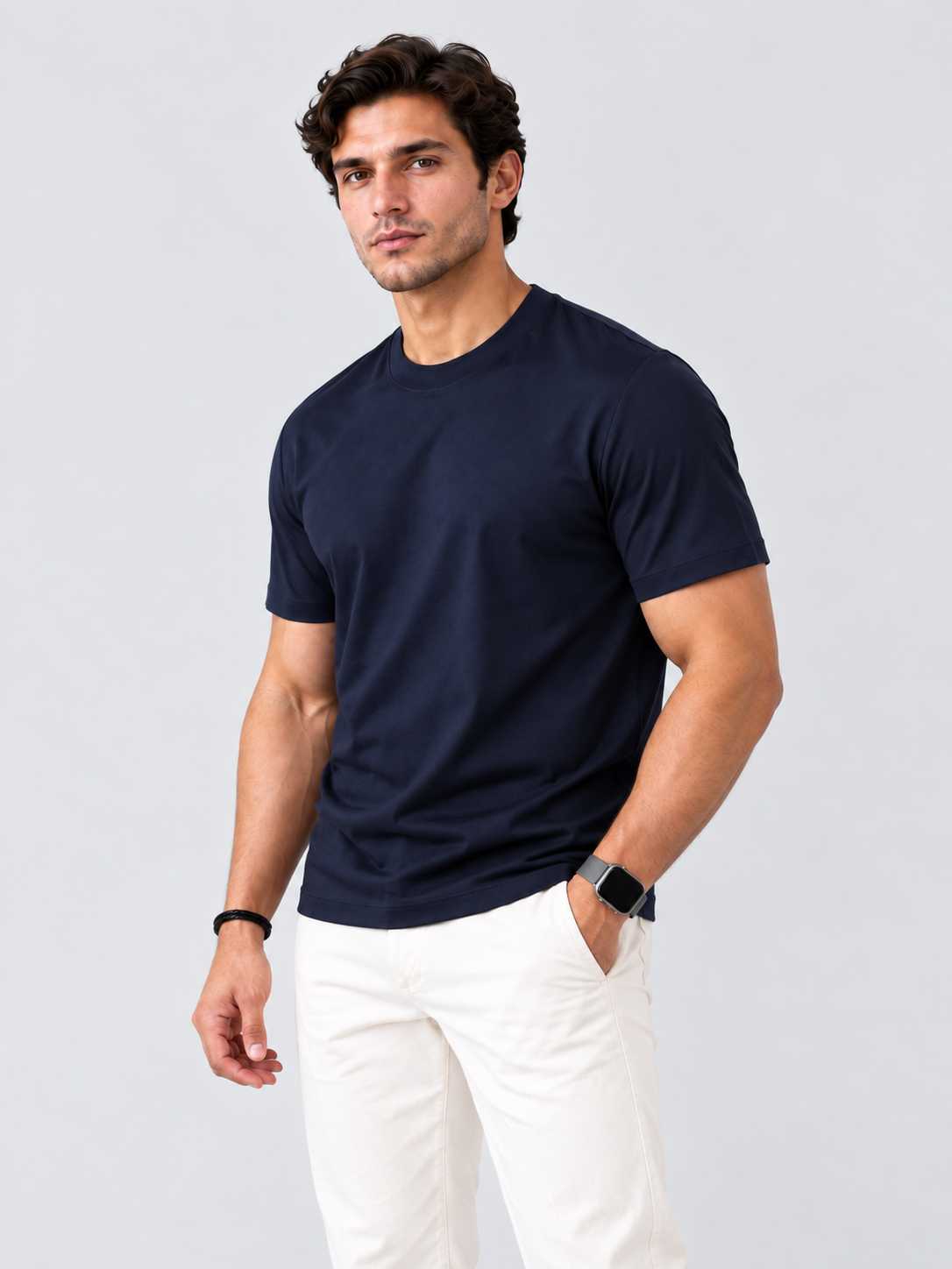 Luxe Cotton T-Shirt Navy