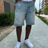 Washed Graffiti Bermuda Shorts