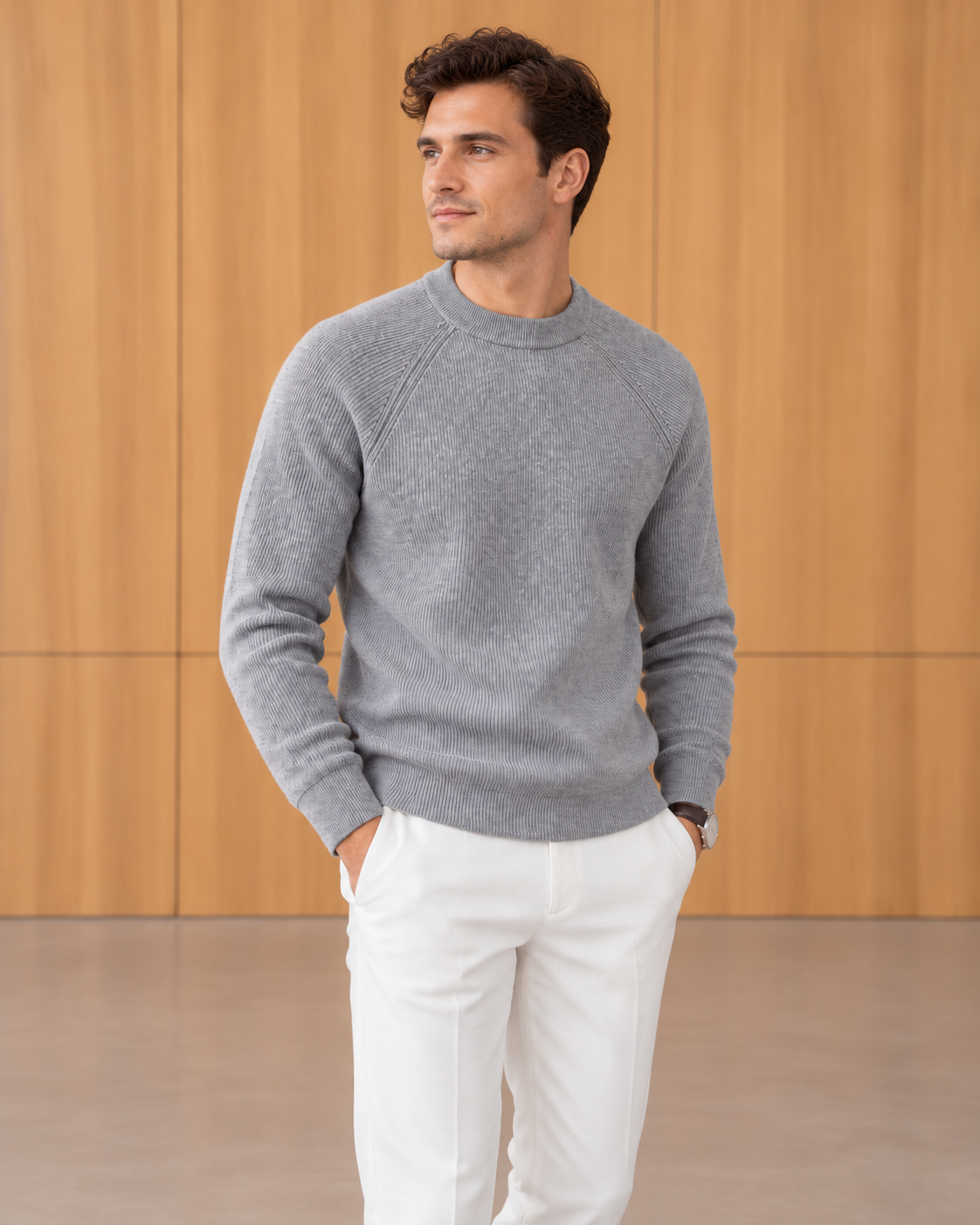 Annecy Ribbed Crew Grey