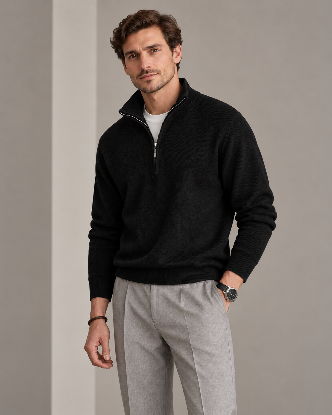 Sorrell Half-Zip Knit Black