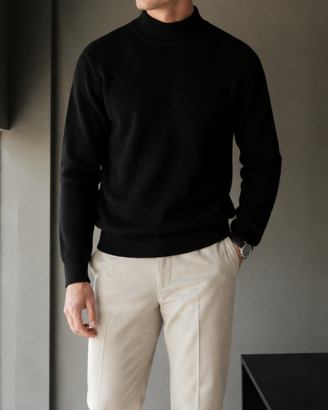 The Marchetti Ribbed Mock-Neck