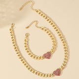 French Love Bracelet Necklace Set