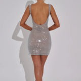 Athena rhinestone Midi Dress