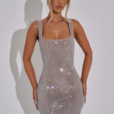 Athena rhinestone Midi Dress