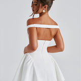 Ivory Empress Off-Shoulder Mini Dress